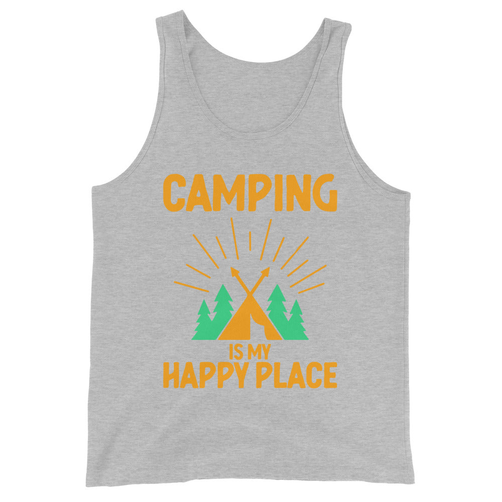 Camping is my happy place tank tops