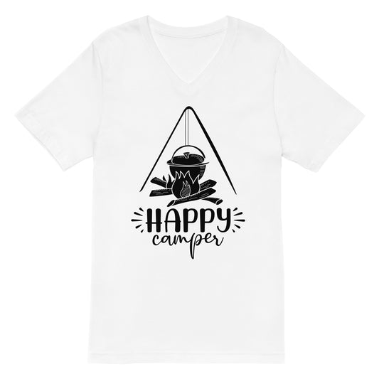 Happy camper v-neck tshirt