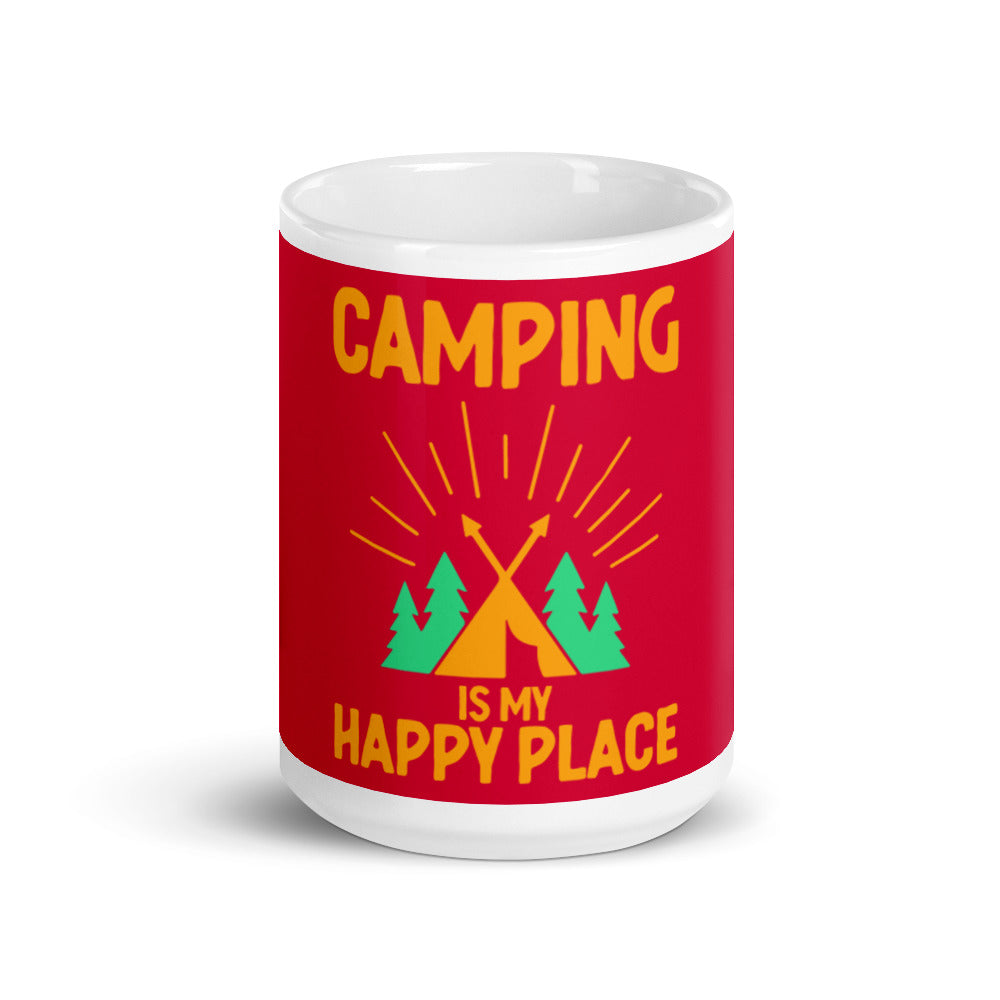 Camping is my happy place mugs